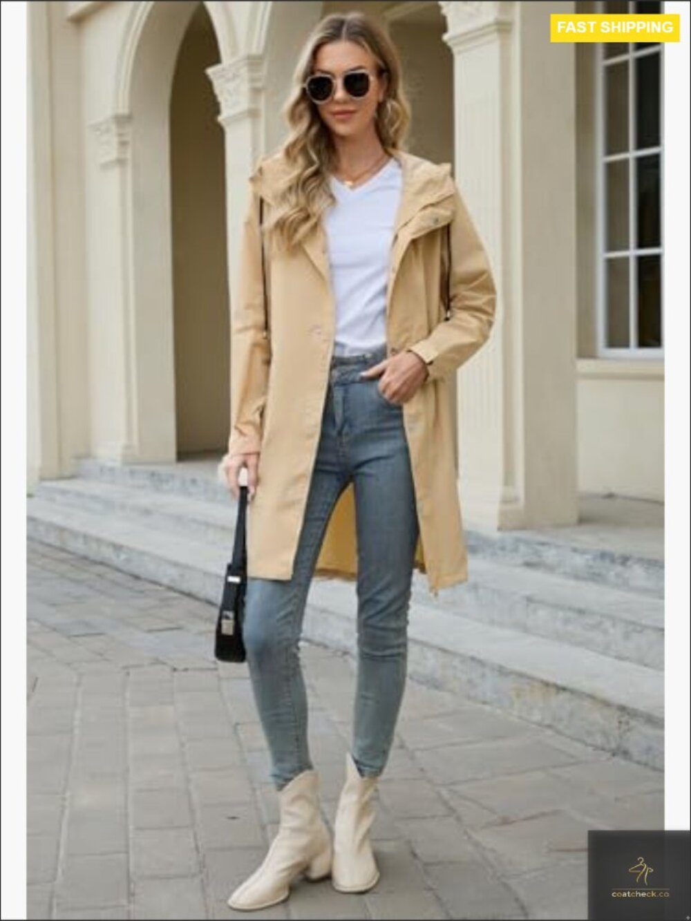 Long Packable Rain Jacket Women Waterproof Hood Lightweight Outdoor Windbreaker - Picture 3 of 7